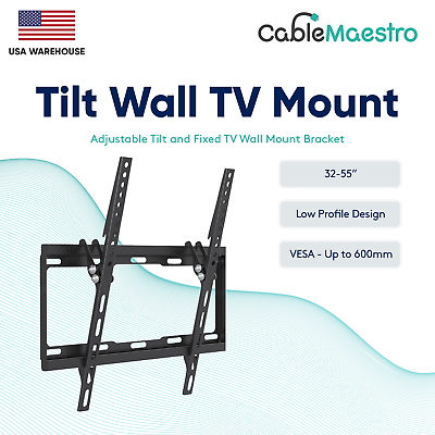 #ad #ad TV Wall Mount Bracket Adjustable Tilt For 27 55 Inch Low Profile Flat Screen $26.93