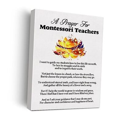 #ad a Montessori Teacher#x27;s Prayer Quote Poster Canvas Wall Art for Office Home $18.16