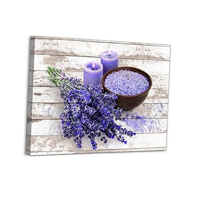 #ad Bathroom Canvas Wall Art Purple Lavender Theme 12 in x 16 in x 1 GrayPurple $26.26