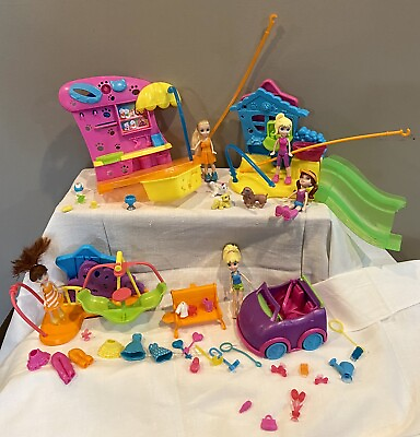 #ad Polly Pocket Wall Party Play Set Mattel 2012 Has 60 Pieces Including 5 Dolls $83.26