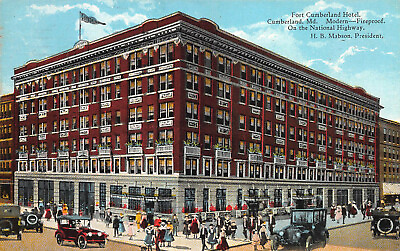 #ad Fort Cumberland Hotel Cumberland Maryland Early Postcard Used in 1925 $12.00