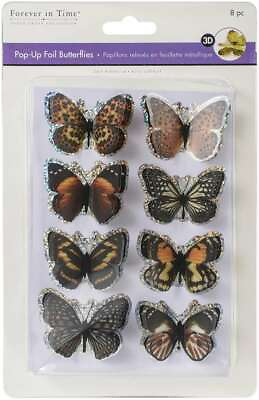 Multicraft 3D Handmade Pop Up Foil Butterfly Stickers 8 Pkg Monar 775749239843 $3.70