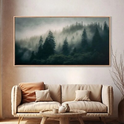 #ad quot;Misty Pine Tree Canvas Art – Living Room Bedroom Wall Decor.quot; $30.00