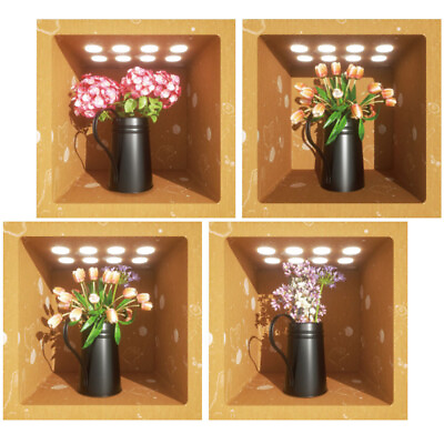 4PCS 3D Living Room Wall 3D Living Room Wall Decor Wall Sticker Flower Vase $9.29