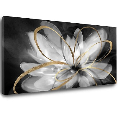 #ad Wall Art for Bedroom Black and White Flower Picture Artwork Botanical Decorat... $104.18