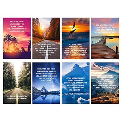 #ad 8 Pcs Motivational Wall Art Inspirational Wall Decor Home Office Posters $15.37