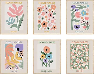 #ad #ad Flower Market Wall Art Set of 6 Vintage Matisse Poster Prints UNFRAMED Abstract $25.49