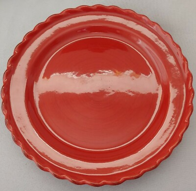 #ad SET OF 2 TARGET HOME RED DINNER PLATES SCALLOPED EDGE 11 3 8quot; $22.99