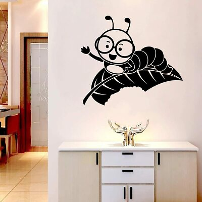 #ad Caterpillar Leaf Bite Insect Animal Wall Art Stickers for Kids Home Room Decals $17.50