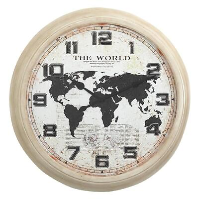 #ad #ad Yosemite Home Decor Wall Clocks 36.6quot;Hx36.6quot;Wx3.1quot;D World Map Metal Round White $355.57