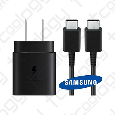 Original Samsung Galaxy S23 Series 25W Super Fast Wall Charger amp; USB C Cable $12.99