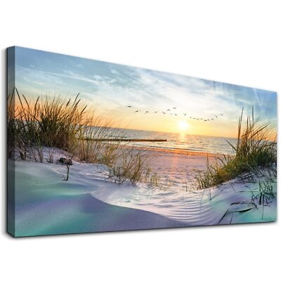 #ad #ad Canvas Wall Art For Living Room Large Size Wall Art Decor For Bedroom Blue Oc... $87.12