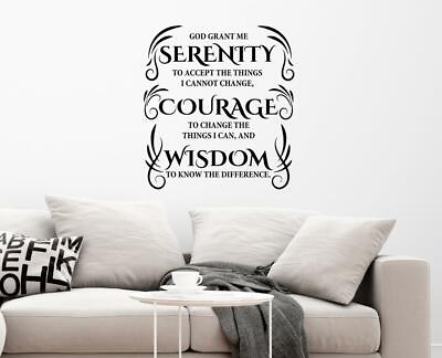 #ad Serenity Prayer Courage Wisdom Inspirational Christian Wall Decal Wall Art $44.99