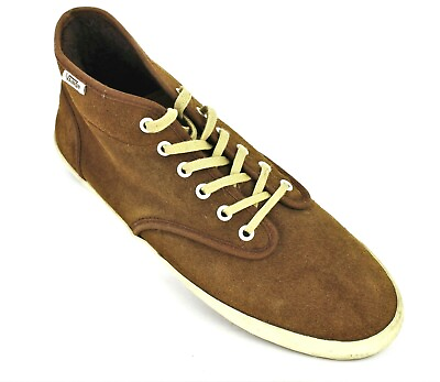 VANS OFF THE WALL Brown Suede Leather Desert Boots Low Top Shoes Womens Sz 9.5 $17.50