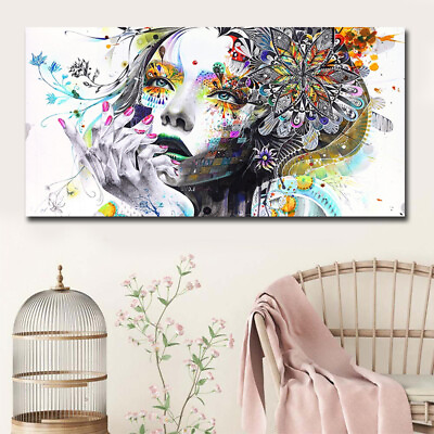 #ad #ad Beautiful Flower Girl Painting Canvas Wall Art Posters Print Pictures Home Decor $26.31