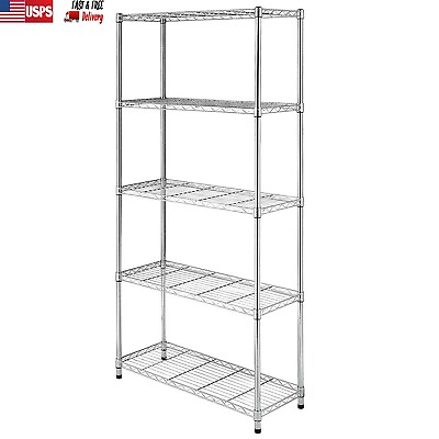 #ad #ad 5 Layers Wire Shelves Unit Iron Shelf Rack Kitchen Storehouse Storage Organizer $70.59