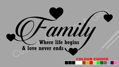 #ad Family love mum dad kids mummy gift present decor wall art stickers decals A516 GBP 19.50