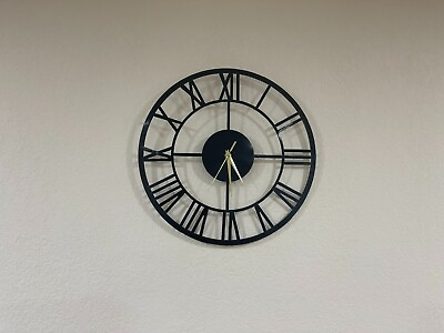 #ad Metal Wall Art Decor Clock Wall Roman Numeral Style Home decor $10.00