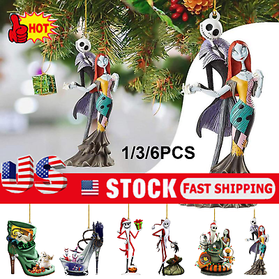 Nightmare Before Christmas Jack and Sally Hanging Ornament Tree DIY Decor NEW $14.99