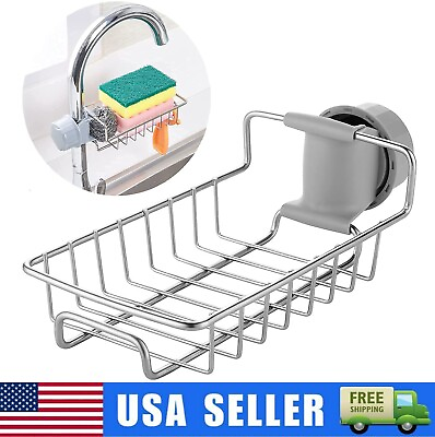 #ad #ad Kitchen Sink Sponge Holder Stainless Steel Detachable Hanging Faucet Drain Rack $5.99