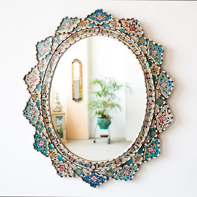 #ad #ad Turquoise Hanging mirror home wall decor Vanity mirror living room decoration $299.90