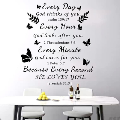 #ad #ad Bible Verse Wall Stickers Inspirational Wall Decal Vinyl Quote Bible Sticker Chr $18.61