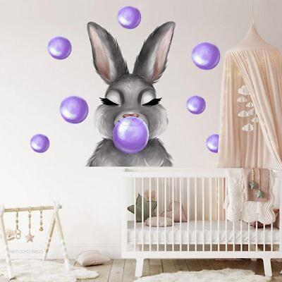 #ad Creative Cartoon Animals Rabbit Wall Stickers For Kids Rooms Nursery Decorative $25.79