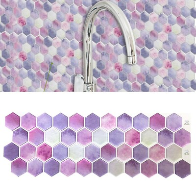 #ad 5Pcs set 3D Wall Sticker Home Decor Hexagon Decorations DIY Decal Sticker $34.84