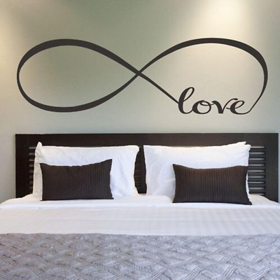#ad Wall Stickers Bedroom Decor Infinity Symbol Word Love Vinyl Art Decal $18.61