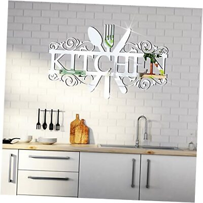 #ad #ad Kitchen Wall Decor Wall Stickers for Kitchen Decorations Acrylic Decals Silver $20.32