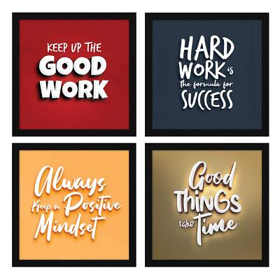 #ad Motivational Quotes Wall Art Framed Painting For Home Office 10 X 10 Set of 4 $39.99