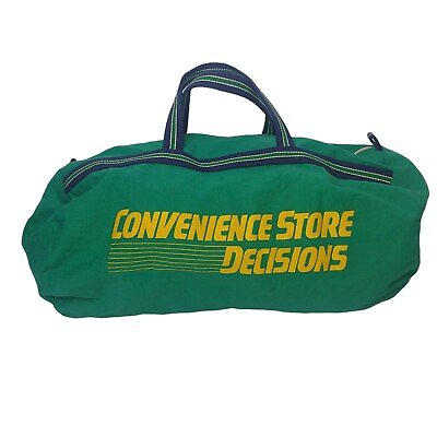 #ad Convenience Store Decisions Fabriko Duffle Bag Green Blue Retro Canvas 19quot; Zip $31.99