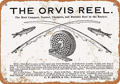#ad 1876 Orvis Fishing Reels Metal Tin Sign 12 X 8 Inches Retro Vintage Decor $22.76