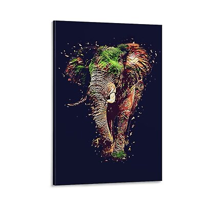 #ad Elephant Cute Animal Canvas Poster Framed Art Modern Living Room Decor Wall Art $20.00