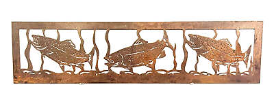 #ad Trout Custom Metal Sign Wildlife Cabin Metal Wall Art Rustic Home Decor Gifts $199.95