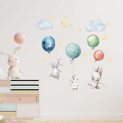 #ad Nursery Wall Decal Bunny Wall Stickers for Kids Classroom Girls Bedroom $9.26