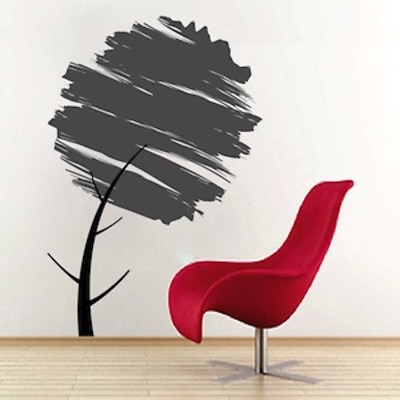 #ad Water Brush Tree Wall Decal Floral Trees Wallpaper Forest Removable Vinyl b77 $97.95