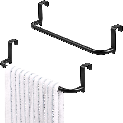 #ad 2Pcs Over Cabinet Door Towel Holder Kitchen Towel Rack Bathroom Towel Hanger Bar $17.49