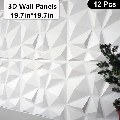 #ad 3D Wall Panels PVC 12 Tiles Textured Bricks Art Design DIY 19.7quot;x19.7quot; Wallpaper $38.99