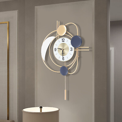 #ad Inspired Modern Wall Clock Nordic Metal Hanging Clocks 3D Mute Design Art Decor $53.29