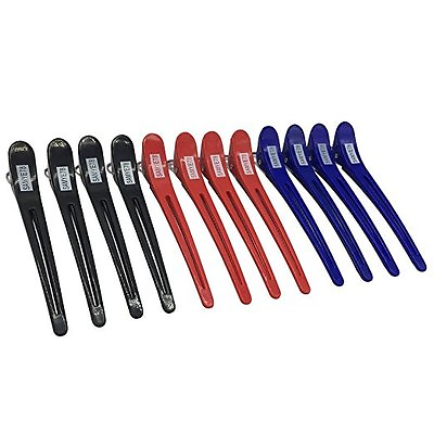 #ad 12 Piece Professional Non Slip Alligator Hair Clips Salon Sectioning Accessory $7.80