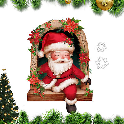 #ad Christmas Wall Sticker Kit Snowflake Santa Claus Xmas Tree Glass Wall Decor $9.87