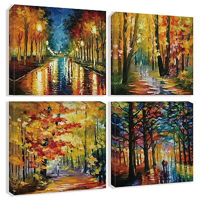 #ad Colorful Landscape Oil Painting Wall Art Canvas Paintings Abstract Texture Ra... $62.34
