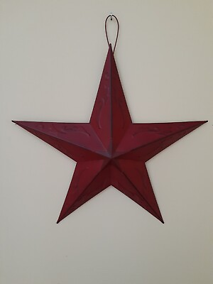 #ad #ad Rustic Farmhouse Country 3D Metal Red Maroon Color Wall Hanging Mounted Star $12.99
