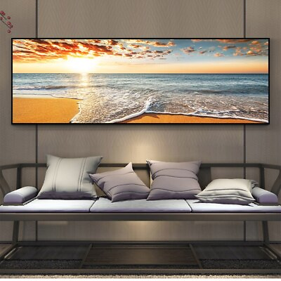 #ad #ad Sunset Beach Seascape Canvas Painting On the Wall Art Posters And Prints Picture $35.99