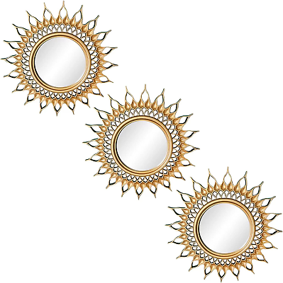 #ad #ad Gold Round Mirrors for Wall Decor Set of 3 Small Wall Mirrors for Living Room $21.53