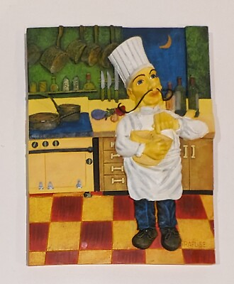 #ad Will Rafuse Chef Salvatore Wall Plaque 8quot;x 6quot; Baker Wall Art Kitchen Decor $10.99
