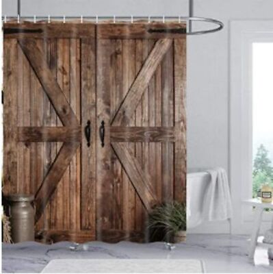 #ad 50s Wood Rustic for Men Fabric Shower Curtain Extra Long 84 inch 72x72quot; Curtains $27.99