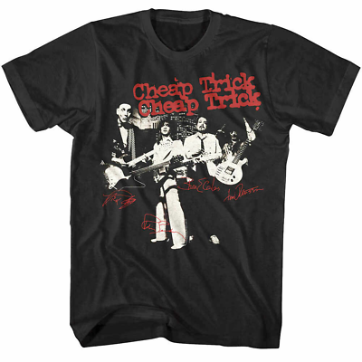 #ad Cheap Trick Band Autographs Men’s T Shirt Shirt For Music Fan $17.99