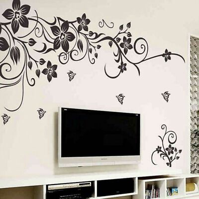 #ad #ad Wall Stickers Decor Beautiful DIY Removable Vinyl Flowers Vine Mural Decal Art $14.99